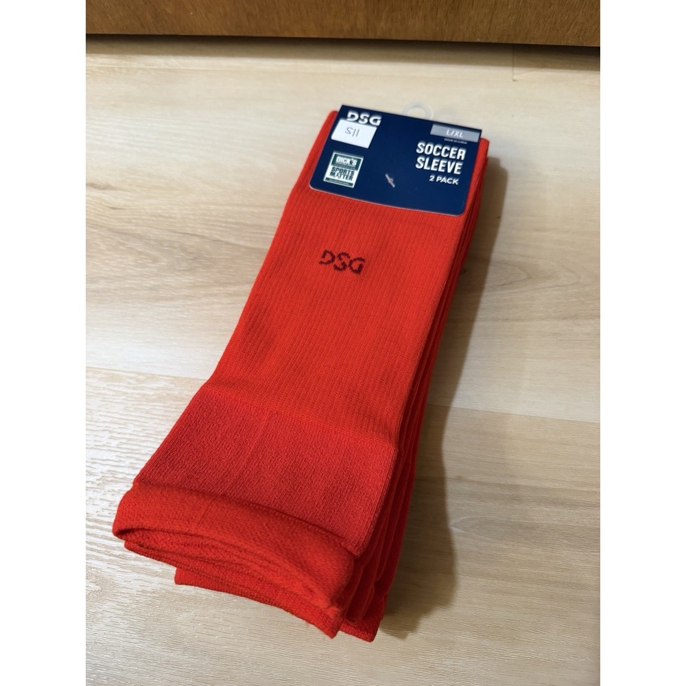 DSG Unisex Soccer Sleeve 2 Pack Size Large/XL Red Universal Sports New S11